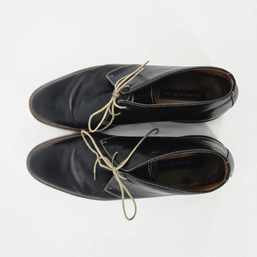 Gordon Rush Hartwell Black Leather Chukka Desert Dress Oxford Boots Men Size 11